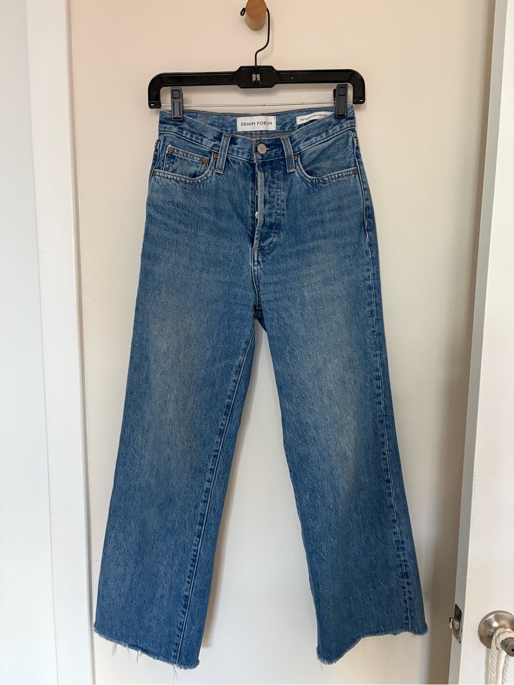 Denim Forum Blue Wide Leg Flare Jeans